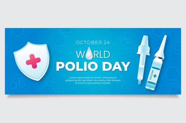 Vettore gratuito modello di copertina per social media della giornata mondiale della polio sfumata