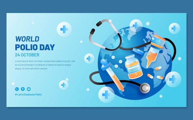 Gradient world polio day social media post template