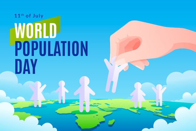 Free vector gradient world population day background