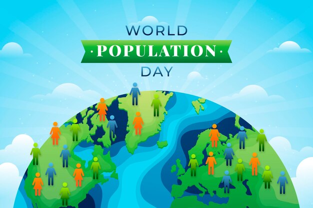 Gradient world population day illustration