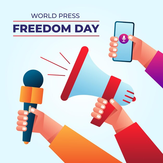 Gradient world press freedom day illustration