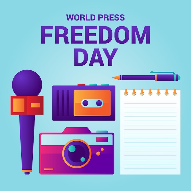 Free vector gradient world press freedom day illustration