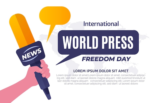 Vettore gratuito illustrazione della giornata mondiale della libertà di stampa gradiente