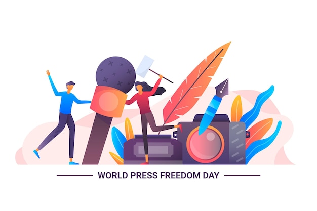 Gradient world press freedom day illustration
