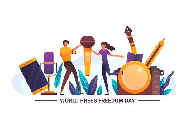 Free vector gradient world press freedom day illustration