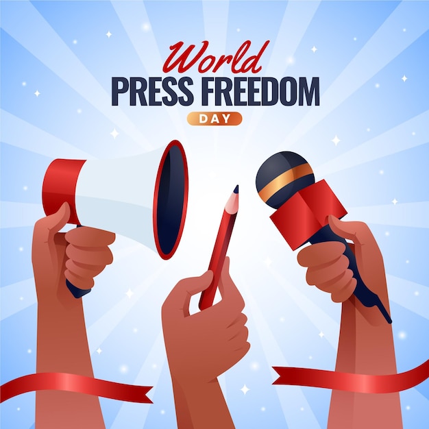 Gradient world press freedom day illustration