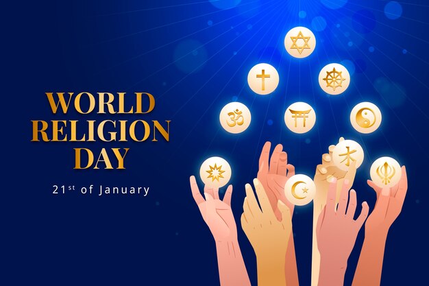 Gradient world religion day background