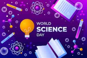 Free vector gradient world science day background