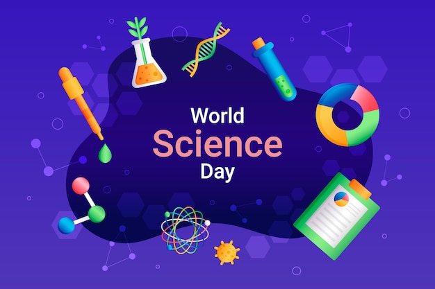 Gradient world science day background