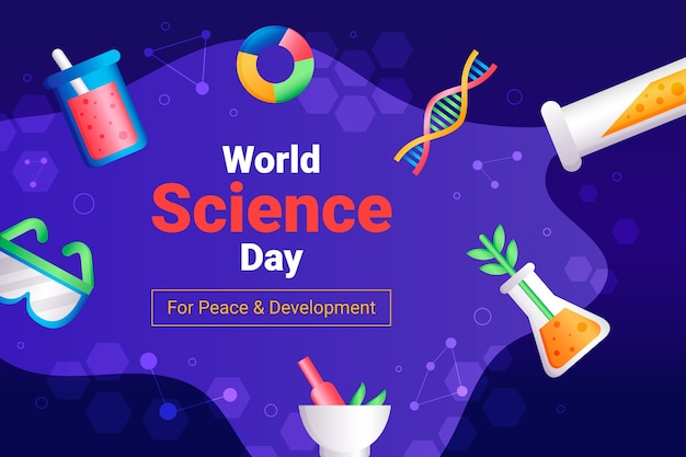 Gradient world science day background