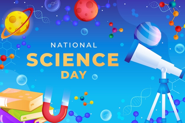 Free vector gradient world science day background