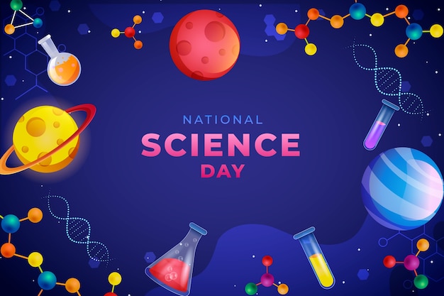 Gradient world science day background