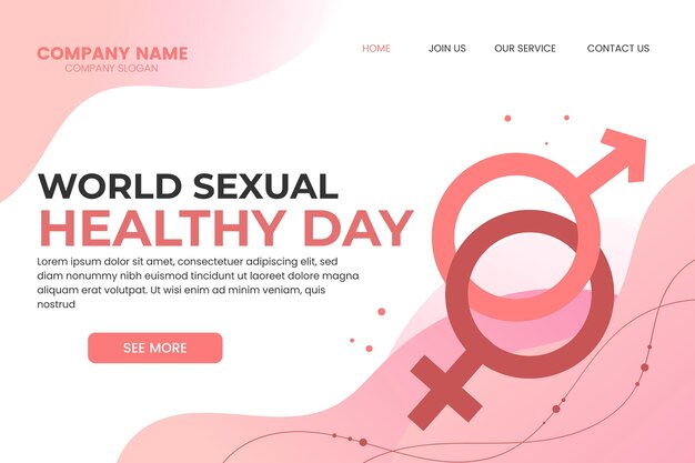 Gradient world sexual health day landing page template