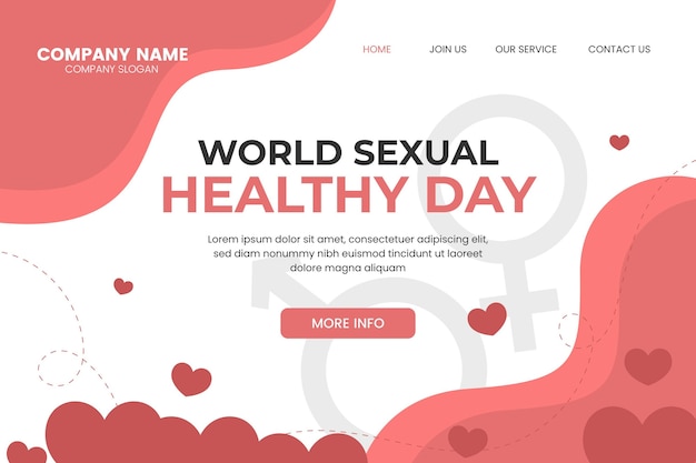 그라디언트 세계 성 건강의 날 방문 페이지 템플릿
