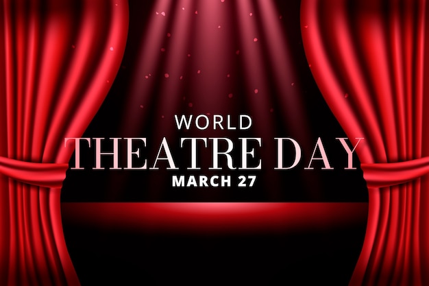 Free vector gradient world theatre day background