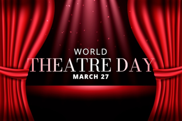 Gradient world theatre day background