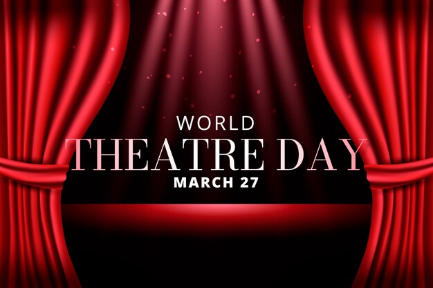 Gradient world theatre day background