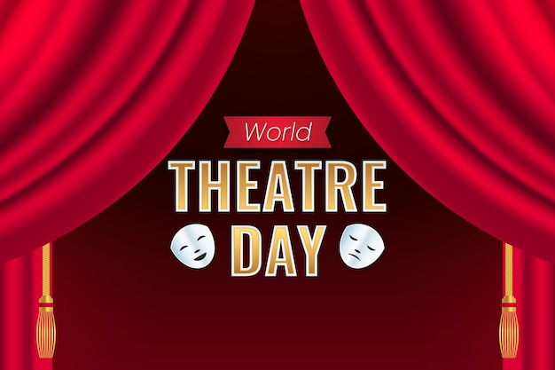 Free vector gradient world theatre day background