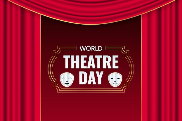 Gradient world theatre day background