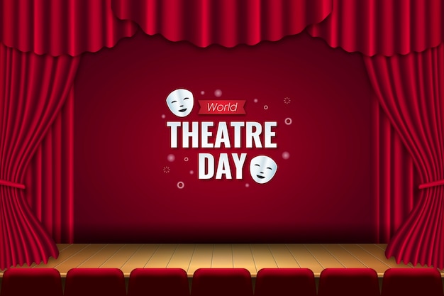 Gradient world theatre day background