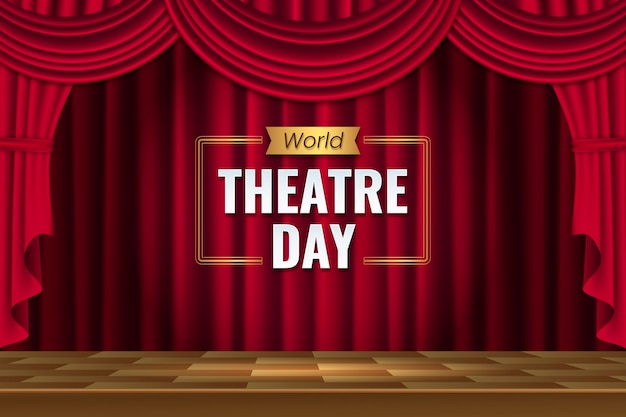 Free vector gradient world theatre day background