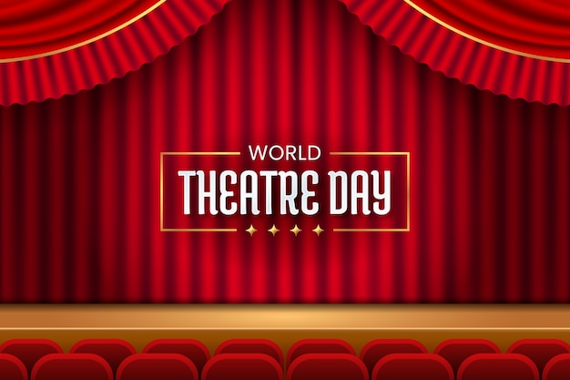 Free vector gradient world theatre day background