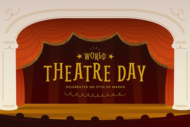 Free vector gradient world theatre day background