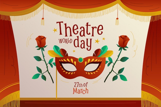 Gradient world theatre day background