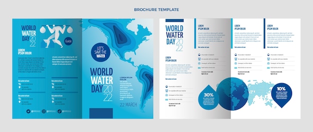그라데이션 세계 물의 날 브로셔 템플릿
