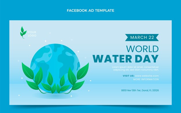 グラデーション世界水の日ソーシャルメディアプロモーションテンプレート