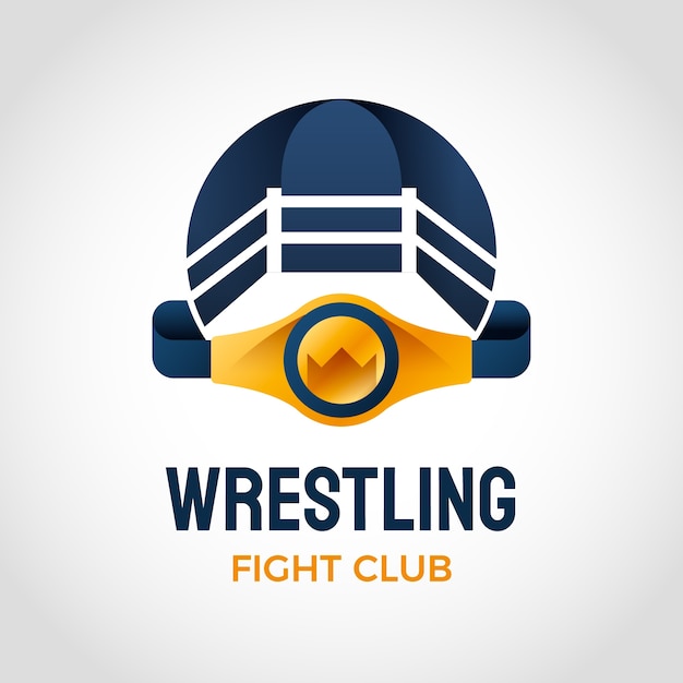 Vettore gratuito modello di progettazione del logo di wrestling sfumato