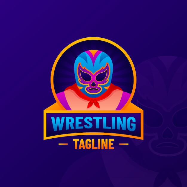 Gradient wrestling logo design