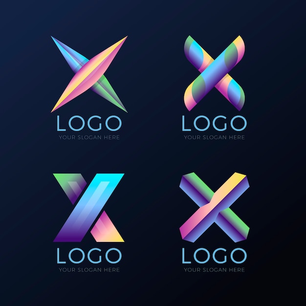 Шаблон дизайна логотипа градиент x