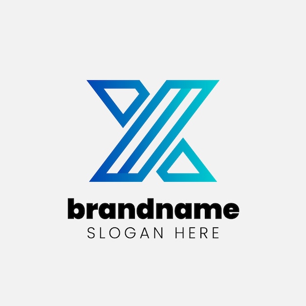 Free vector gradient x logo design template