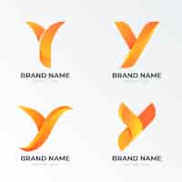 Free vector gradient y letter logo template