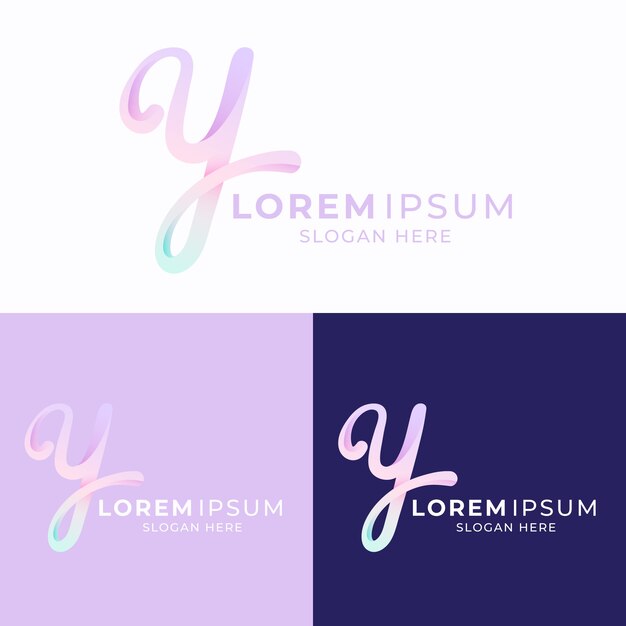 Gradient y letter logo