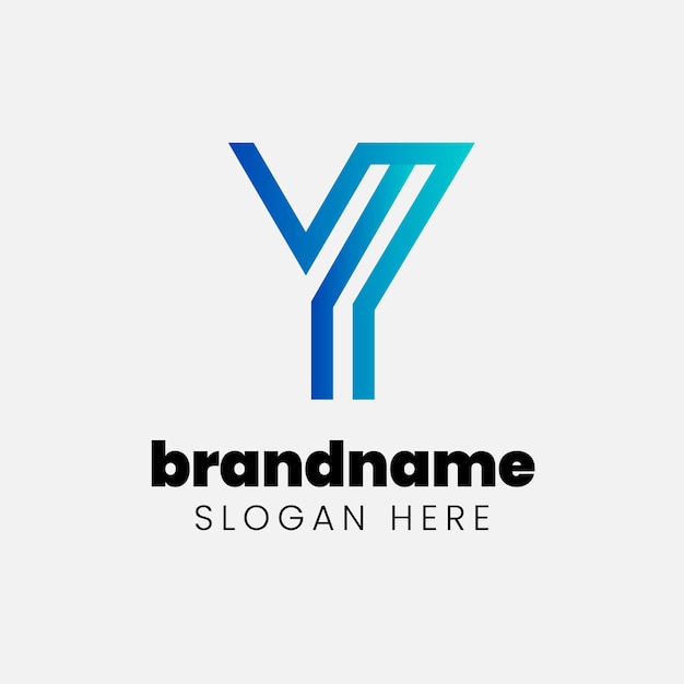 Gradient y logo design template