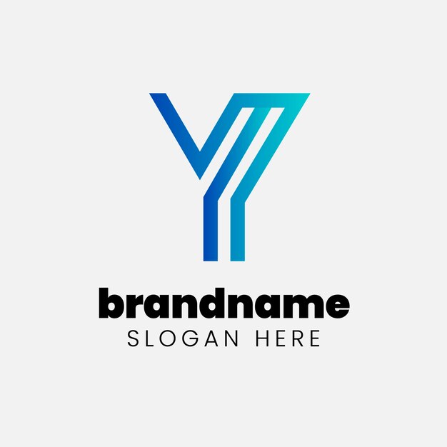 Gradient y logo design template