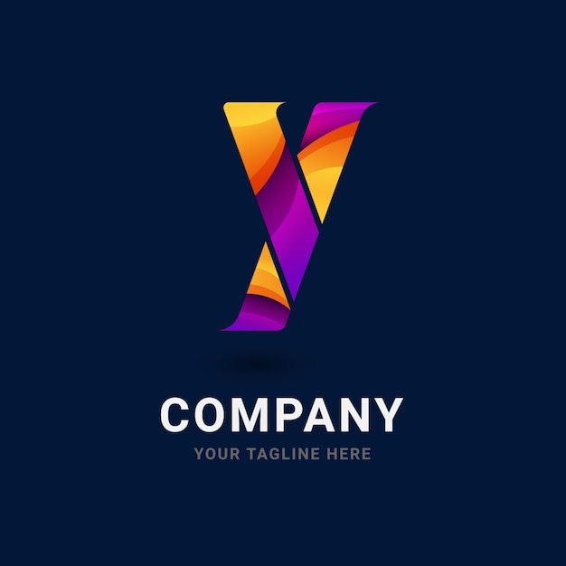 Gradient y logo template design