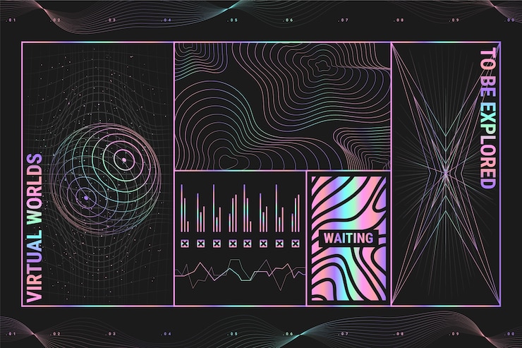 無料Vector グラディエント y2k 背景