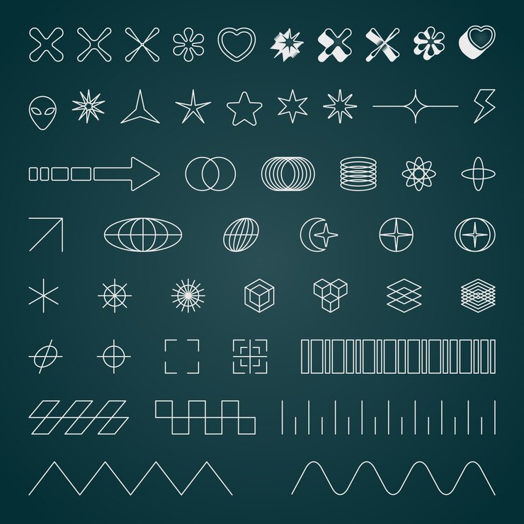 Free Vector gradient y2k icon set