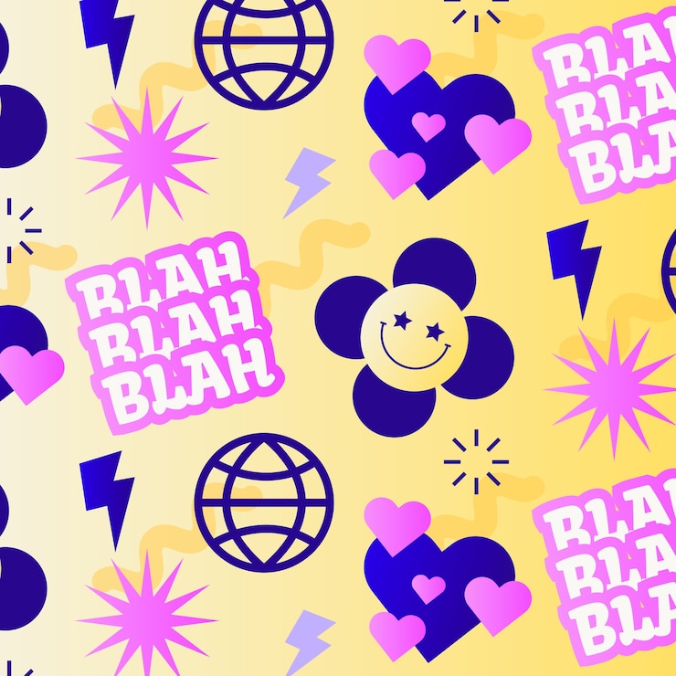Free Vector gradient y2k pattern design