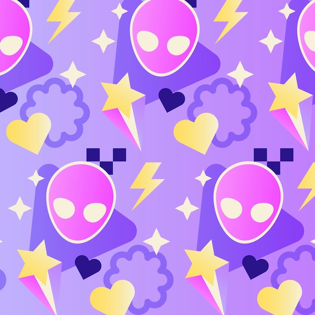 Free vector gradient y2k pattern design