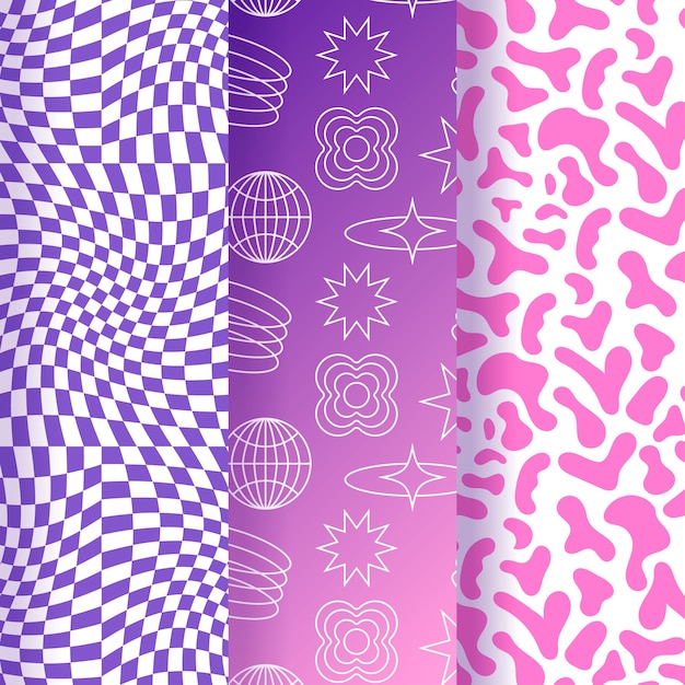 Free vector gradient y2k patterns template