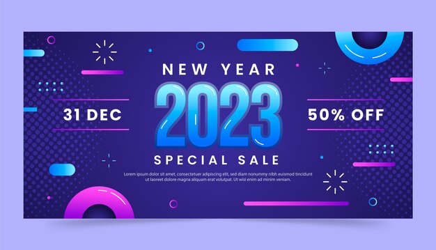 Gradient year end sale banner template