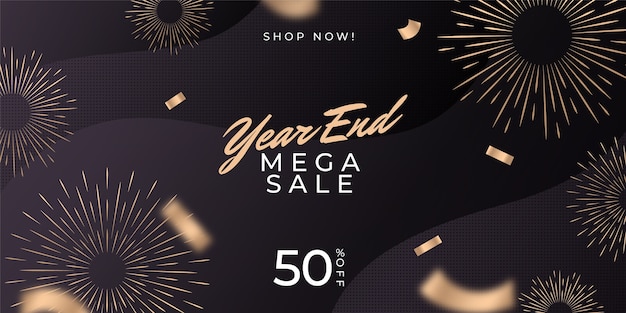 Free vector gradient year end sale banner template