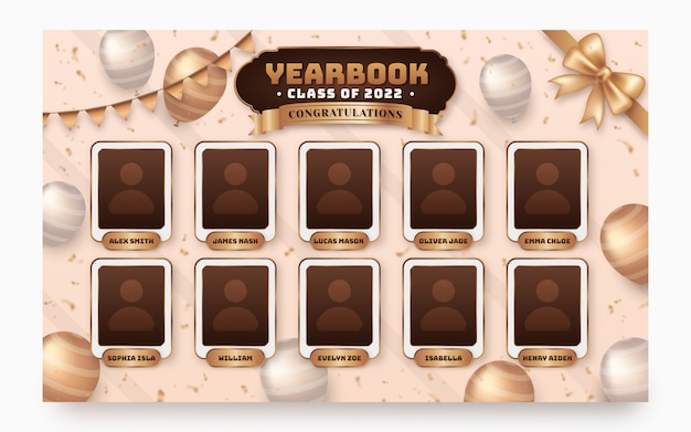 Free vector gradient yearbook template