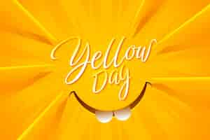 Free vector gradient yellow day background with smile