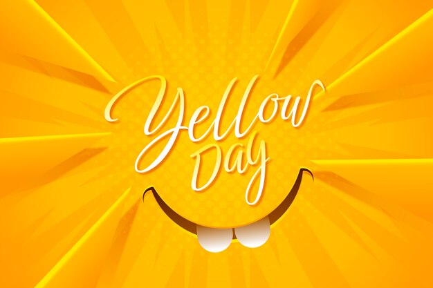 Градиентный желтый дневной фон с улыбкой