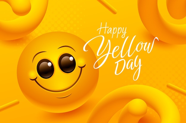 Gradient yellow day background with smiley face